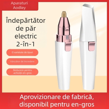 Audley trimmer electric 2-in-1 pentru sprâncene, nas și barbă – Model BZ-202, alimentare USB/ electrică, corp ABS, lavabil, pentru sprâncene, nas și barbă
