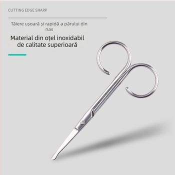 Foarfă din oțel inoxidabil pentru sprânene și păr nazal, vârfuri ascuțite – instrument de machiaj, Xingguan, origine Yangjiang