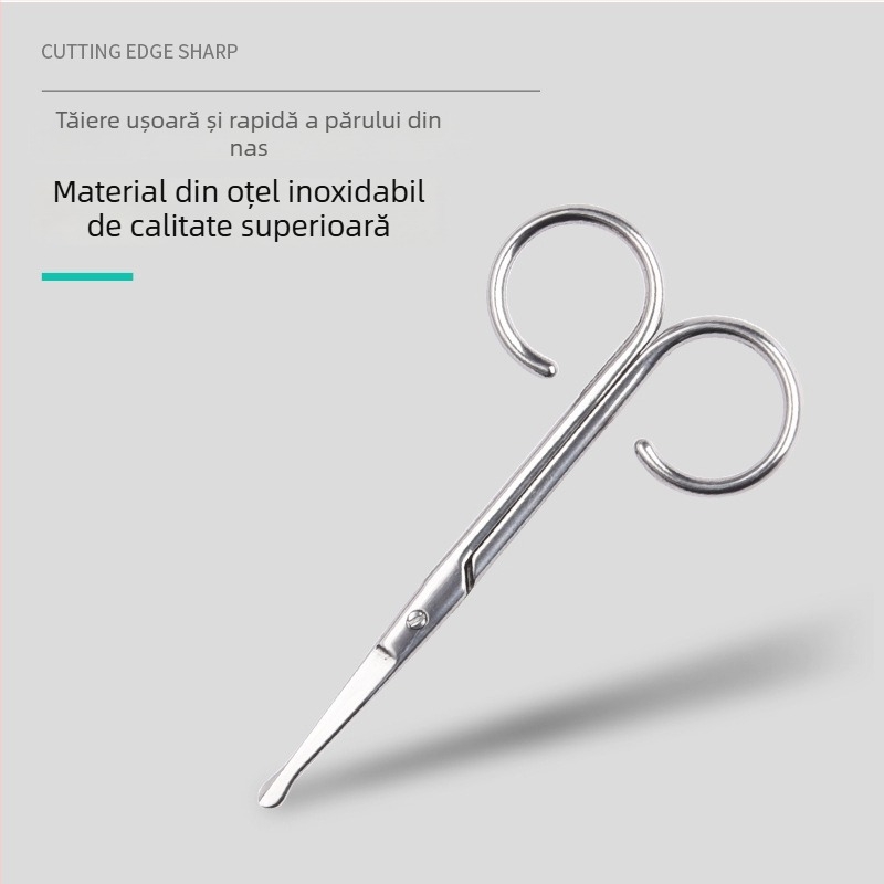 Foarfă din oțel inoxidabil pentru sprânene și păr nazal, vârfuri ascuțite – instrument de machiaj, Xingguan, origine Yangjiang