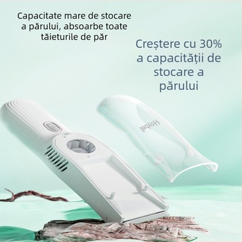 Mașină de tuns pentru bebeluși cu funcționare silențioasă și absorbție automată a părului, reîncărcabilă, 12W, rezistentă la apă, marca Good ibe