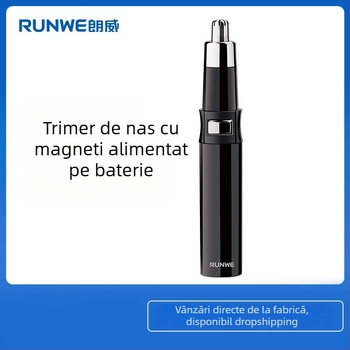 Trimmer electric pentru nas, cap detașabil și lavabil, baterie încorporată 500–800 mAh, autonomie peste 15 zile