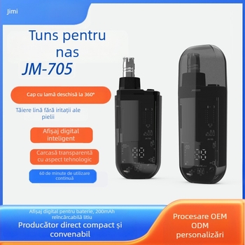 Trimmer electric pentru nas pentru bărbați și femei, cu afișaj digital, reîncărcabil, rezistent la apă, baterie încorporată, cap de tăiere detașabil și lavabil