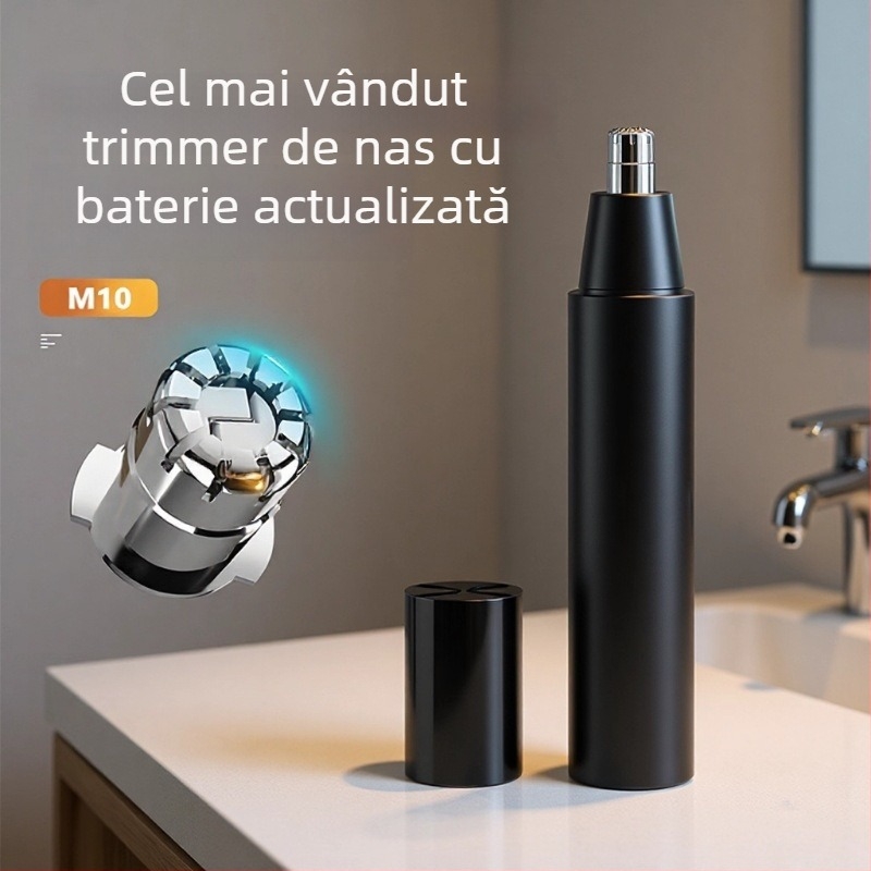 Trimmer electric pentru nas cu Type-C, cap detașabil lavabil, baterie încorporată 300–500 mAh, autonomie de peste 50 de zile
