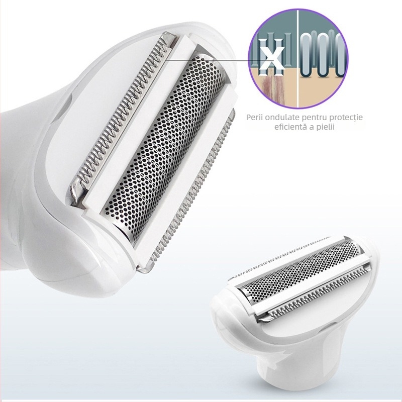 Aparat de ras electric pentru femei, USB reîncărcabil, set pentru întreg corpul, lavabil integral, lamă din oțel inoxidabil, motor cu perii, FR-998, 320 g, utilizare umedă și uscată