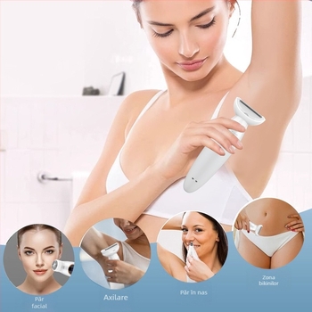 Trimmer și epilator electric 5 în 1 pentru femei, modelul 733, 5 lame, USB, ABS, rezistent la apă