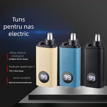 Trimmer electric pentru păr nazal, cu baterie încorporată, alimentare la priză