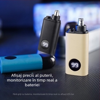 Trimmer electric pentru păr nazal, cu baterie încorporată, alimentare la priză