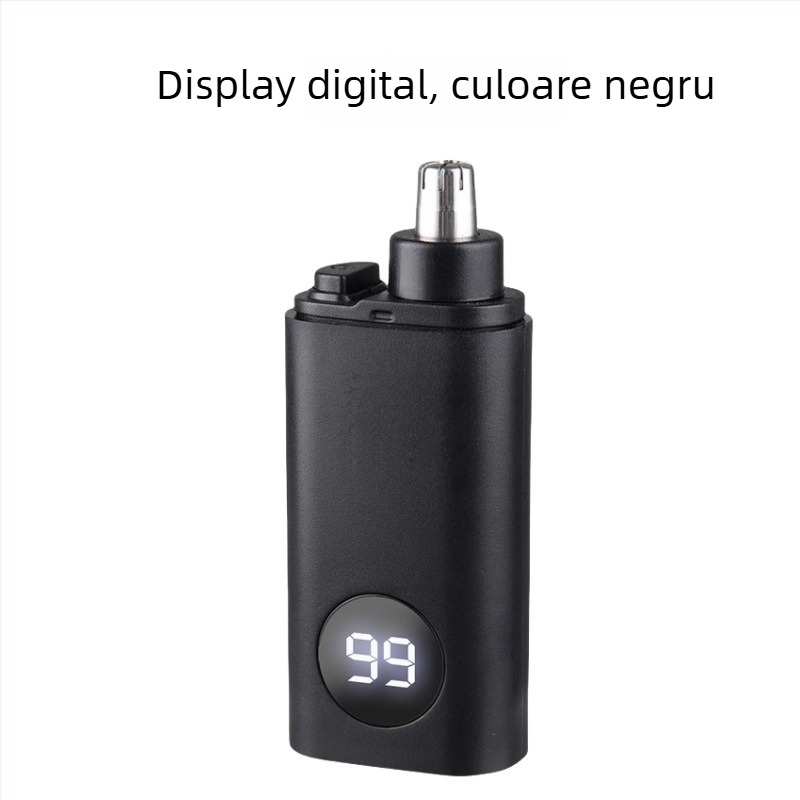 Trimmer electric pentru păr nazal, cu baterie încorporată, alimentare la priză
