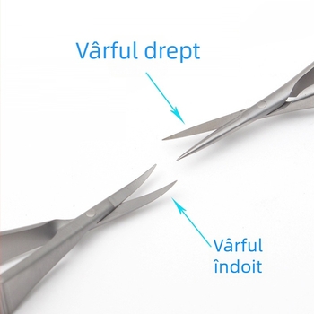 Foarfă oftalmică microscopică cu mâner plat pentru chirurgie a corneei, îndepărtarea firelor și tăierea colțului ochiului