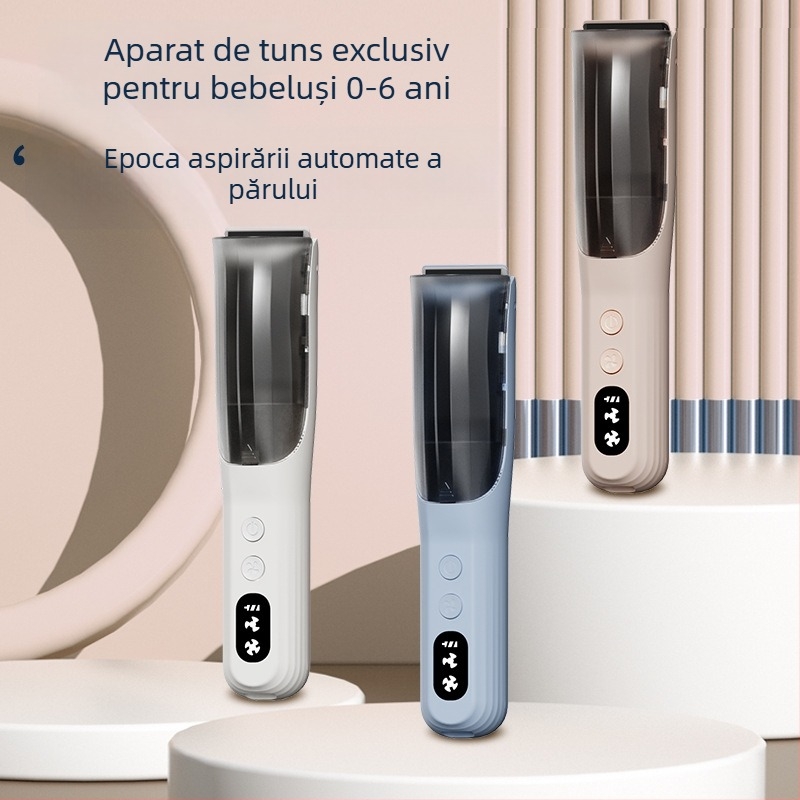 Mașină de tuns pentru bebeluși, silențioasă, cu aspirație automată a părului, aparat electric de tuns pentru nou-născuți și copii