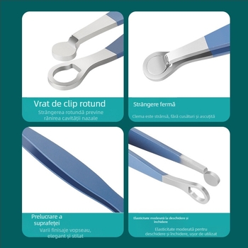 Trimmer pentru părul nazal din oțel inoxidabil, manual, lavabil, fără baterie