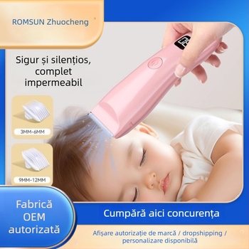 Mașină de tuns bebeluși – Ultra-quiet, aspirație automată a părului, reîncărcabil, 5W, impermeabil, trimmer electric