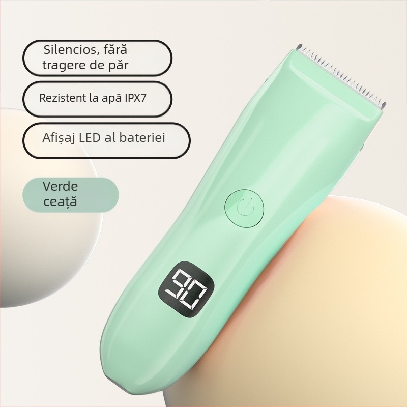 Mașină de tuns bebeluși – Ultra-quiet, aspirație automată a părului, reîncărcabil, 5W, impermeabil, trimmer electric