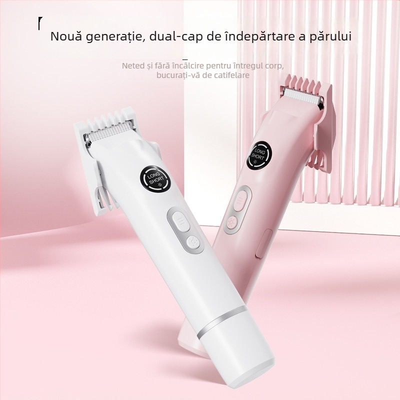 Epilator și mașină de ras multifuncțională alimentată prin USB pentru femei și bărbați; tuns sprâncene și păr de nas; patru capete interschimbabile