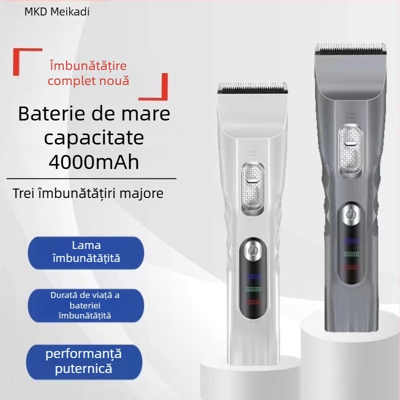 MUCATI aparat de tuns păr electric profesional pentru salon – funcționare silențioasă sub 36 dB, motor cu perii, lamă din oțel inoxidabil, baterie încorporată, lamă detașabilă pentru spălare în apă
