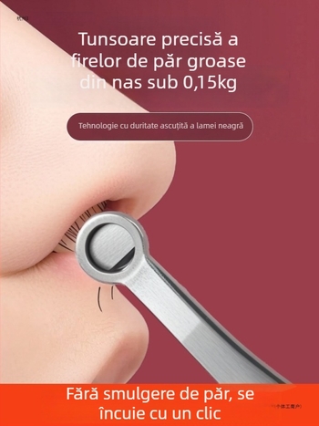 Trimmer pentru păr nazal, design circular, alimentare prin priză, fără baterie