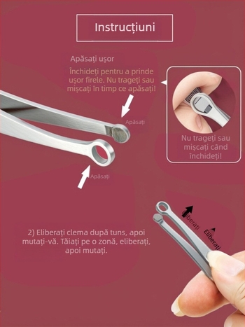 Trimmer pentru păr nazal, design circular, alimentare prin priză, fără baterie