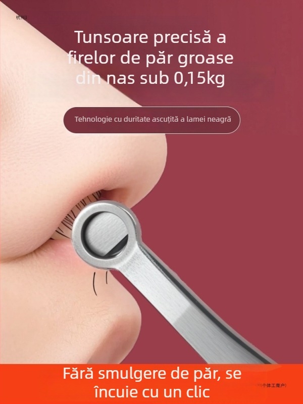 Trimmer pentru păr nazal, design circular, alimentare prin priză, fără baterie