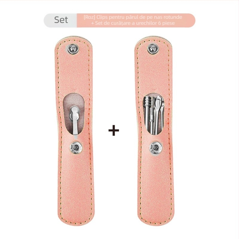 Trimmer pentru păr nazal, design circular, alimentare prin priză, fără baterie