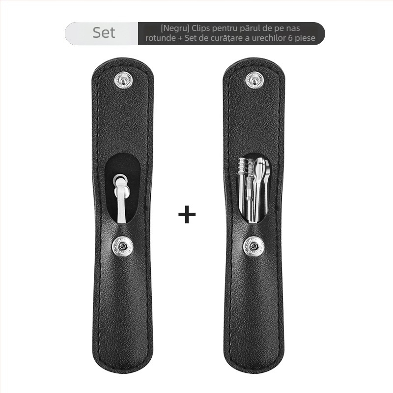 Trimmer pentru păr nazal, design circular, alimentare prin priză, fără baterie