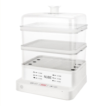 Aburitor electric, capacitate mare, 3+ niveluri, 10 L sau mai mult, control cu buton, recipient interior din PC, potrivit pentru 2–3 persoane