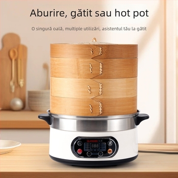 Aburitor electric cu vas interior din oțel inoxidabil, 1500 W, un singur nivel, pentru 4–5 persoane, încălzire 6–10 minute