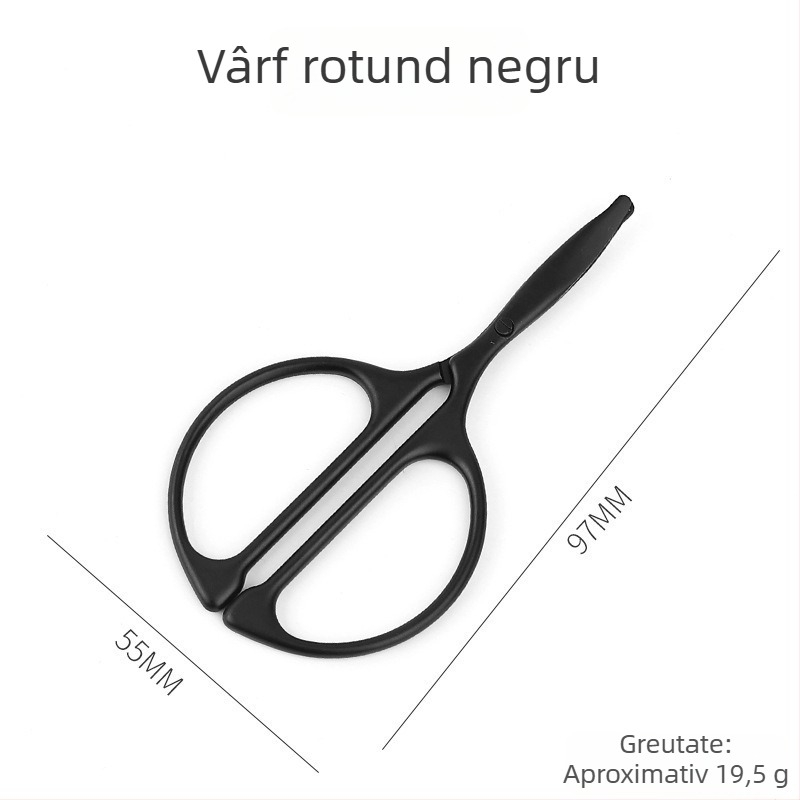 Set de instrumente de îngrijire din oțel inoxidabil, vârf rotund — trimer pentru nas, foarfece pentru sprâncene și înfrumusețare, instrument manual de precizie