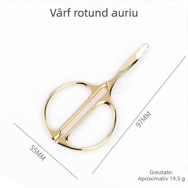 Set de instrumente de îngrijire din oțel inoxidabil, vârf rotund — trimer pentru nas, foarfece pentru sprâncene și înfrumusețare, instrument manual de precizie