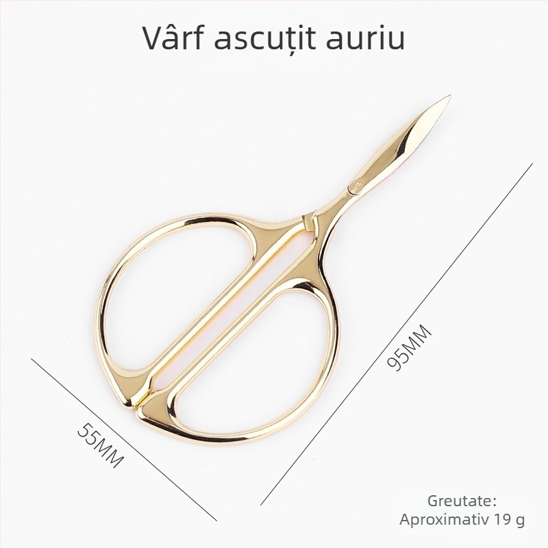 Set de instrumente de îngrijire din oțel inoxidabil, vârf rotund — trimer pentru nas, foarfece pentru sprâncene și înfrumusețare, instrument manual de precizie