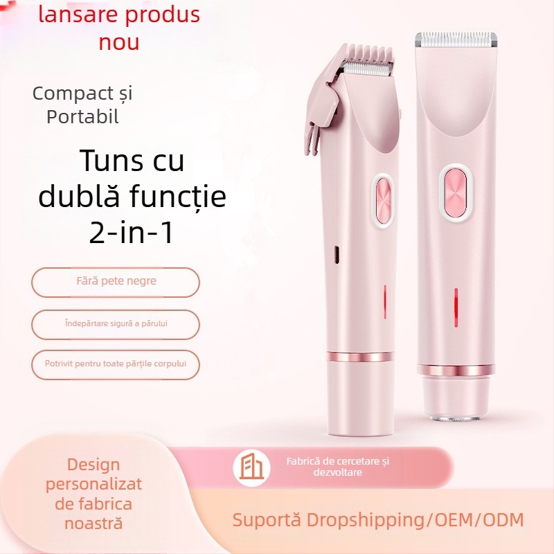 Aparat de ras electric pentru femei, model 0236L, alimentare USB, motor brushless, cap de tăiere detașabil, pentru utilizare umedă și uscată