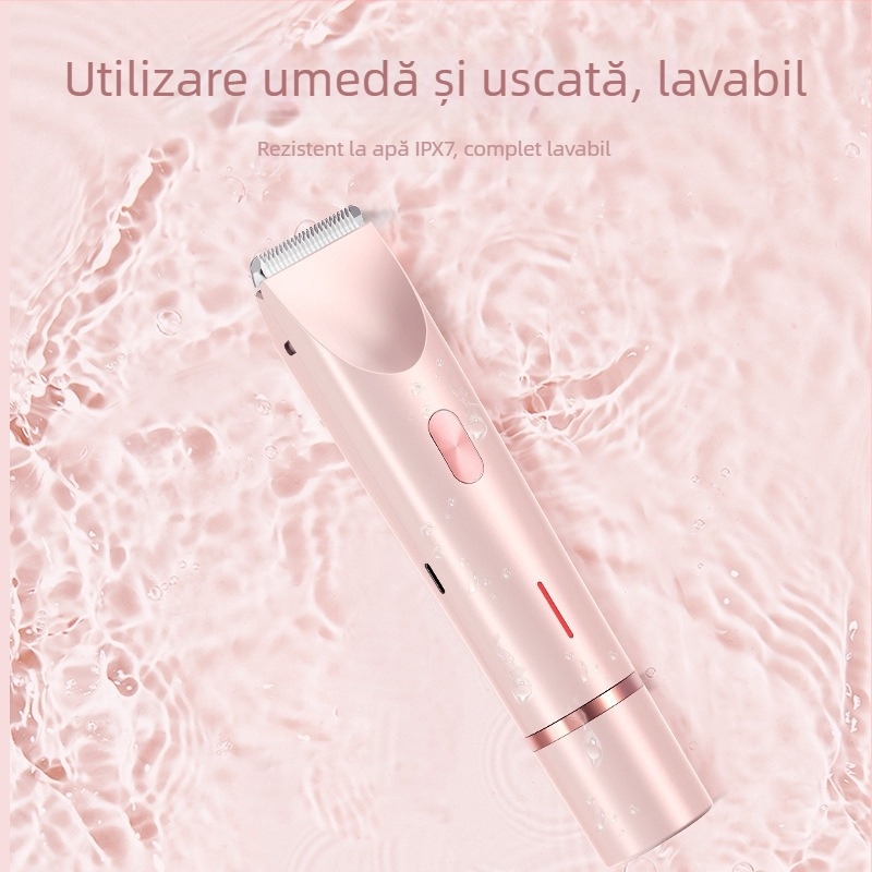 Aparat de ras electric pentru femei, model 0236L, alimentare USB, motor brushless, cap de tăiere detașabil, pentru utilizare umedă și uscată