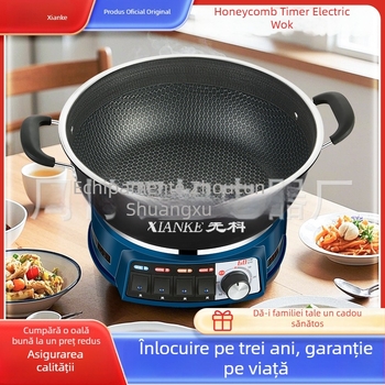 Oală electrică wok/Hot pot, 2100W, 3–4 L, vas interior din aliaj, carcasă IMD