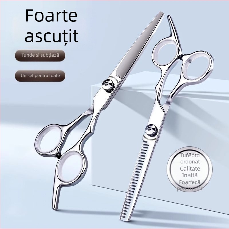 Foarfecă de tunsoare profesională pentru uz casnic – foarfecă de subțiere a părului și foarfecă de tuns, set de instrumente pentru auto-tuns