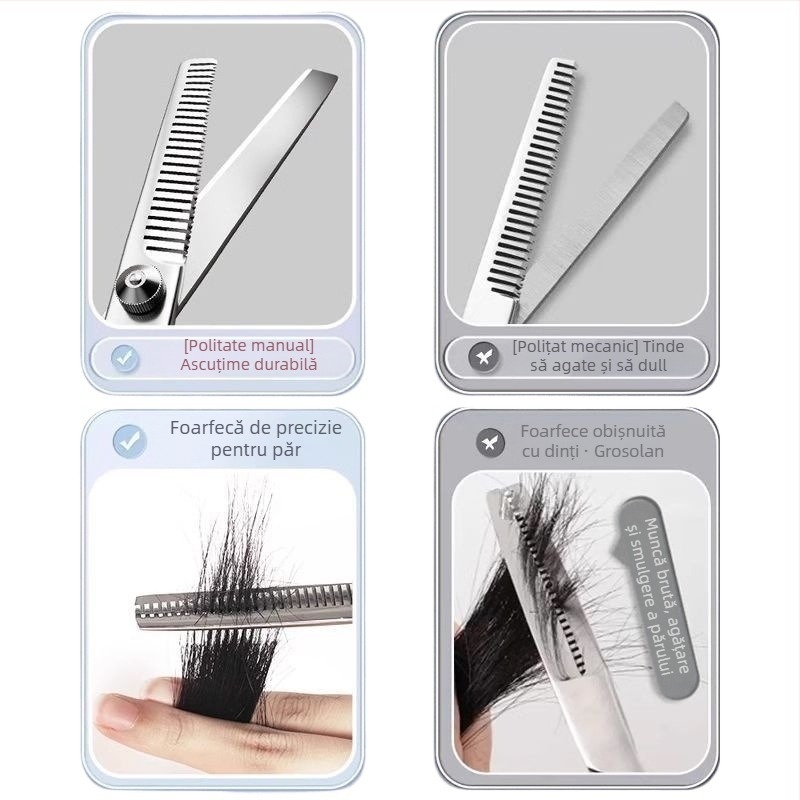 Foarfecă de tunsoare profesională pentru uz casnic – foarfecă de subțiere a părului și foarfecă de tuns, set de instrumente pentru auto-tuns