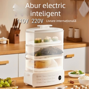 Aburitor electric ZG-02, 12 L capacitate, design cu 3 etaje, 100-240 V, 900 W