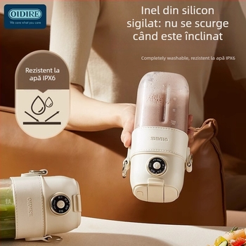 OIDIRE Cupă Portabilă Electrică pentru Suc, 70W, Baterie Încorporată, Capacitate 0.4 L, 7.4V, Carcasă Din Plastic