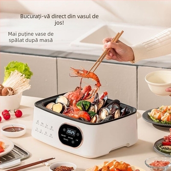 Aburitor electric cu două niveluri, capacitate 9,5 L, 1350 W, vas intern din oțel inoxidabil