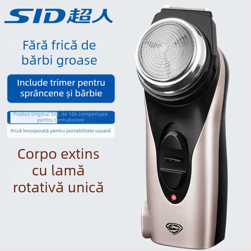 RS102 aparat de ras electric, reîncărcabil, cap rotativ cu 1 lamă, cap plutitor, autonomie de 30 de minute
