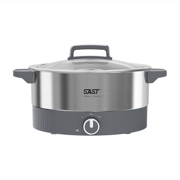 Oală electrică pentru gătit, 4–5 L, oțel inoxidabil, 1201–1500 W, funcții: prăjire, gătire, fierbere, înăbuire