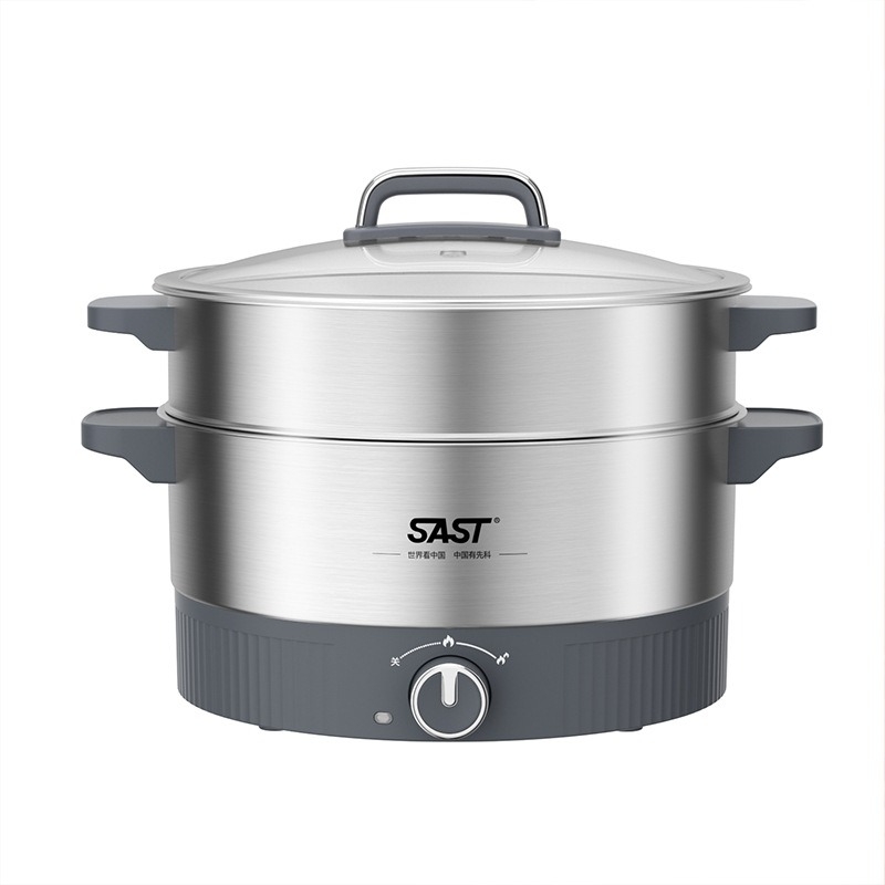 Oală electrică pentru gătit, 4–5 L, oțel inoxidabil, 1201–1500 W, funcții: prăjire, gătire, fierbere, înăbuire