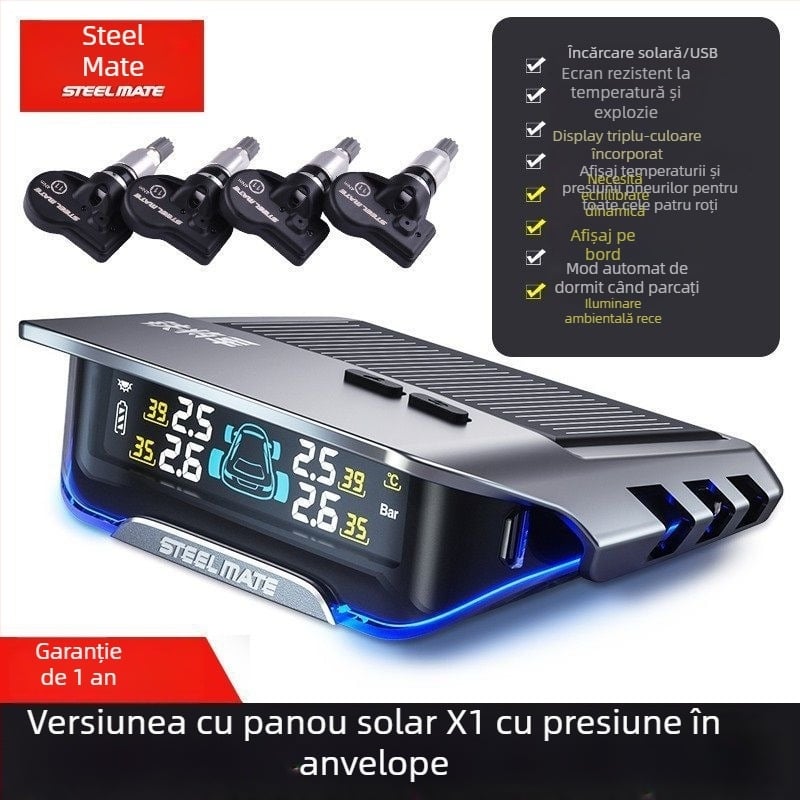 Sistem TPMS T630 Gen 5 pentru autoturisme și SUV-uri, Ecran digital, Senzor electronic, Înaltă precizie