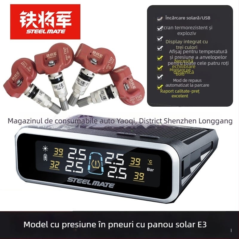 Sistem TPMS T630 Gen 5 pentru autoturisme și SUV-uri, Ecran digital, Senzor electronic, Înaltă precizie