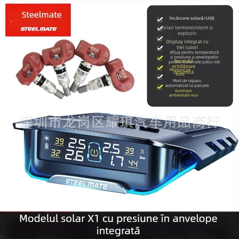 Sistem TPMS T630 Gen 5 pentru autoturisme și SUV-uri, Ecran digital, Senzor electronic, Înaltă precizie