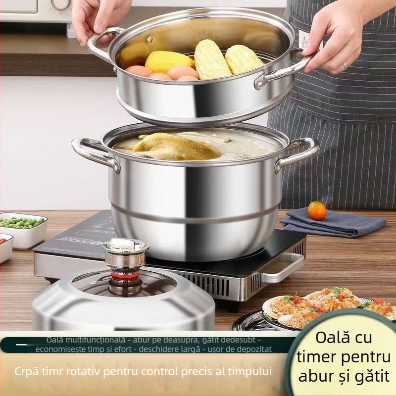 Aburitor din oțel inoxidabil 304 cu trei niveluri pentru plite cu inducție