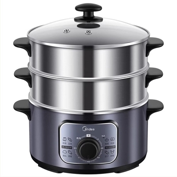 Gătitor cu aburi electric, cu două niveluri, capacitate peste 10 litri, 1300W, 220V, funcție de abur rapid.