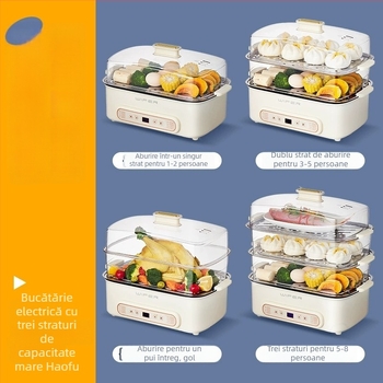 Aburitor electric pentru uz casnic, design cu 3 niveluri, capacitate 10 L+, 1500W, 220V, control prin atingere