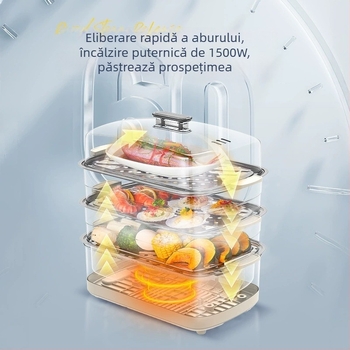 Aburitor electric pentru uz casnic, design cu 3 niveluri, capacitate 10 L+, 1500W, 220V, control prin atingere