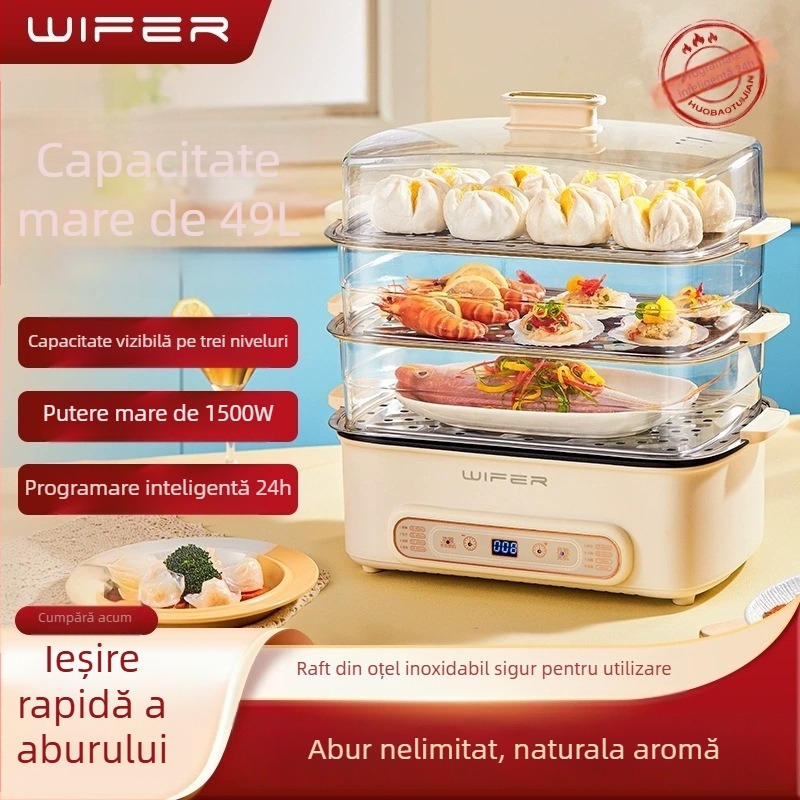 Aburitor electric pentru uz casnic, design cu 3 niveluri, capacitate 10 L+, 1500W, 220V, control prin atingere