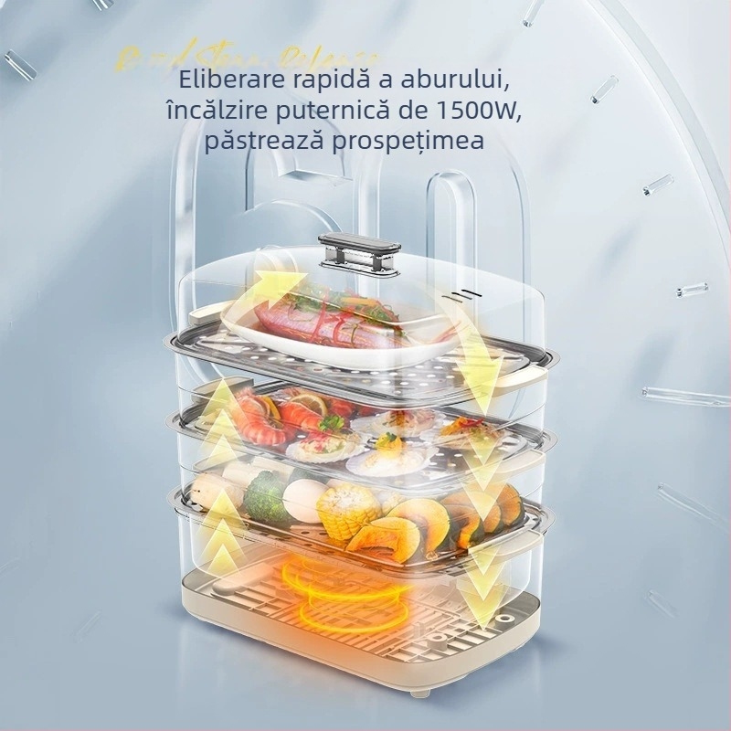 Aburitor electric pentru uz casnic, design cu 3 niveluri, capacitate 10 L+, 1500W, 220V, control prin atingere