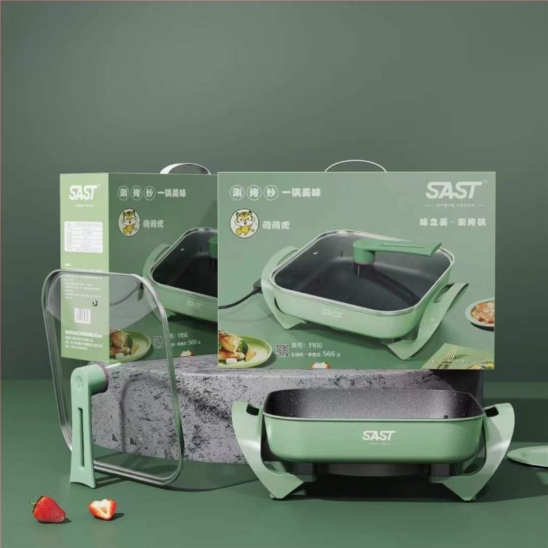 Oală electrică multifuncțională pentru hot pot, capacitate 4–5 L, vas interior din aliaj, putere 1200–1500 W, control cu microprocesor, potrivită pentru 3–4 persoane